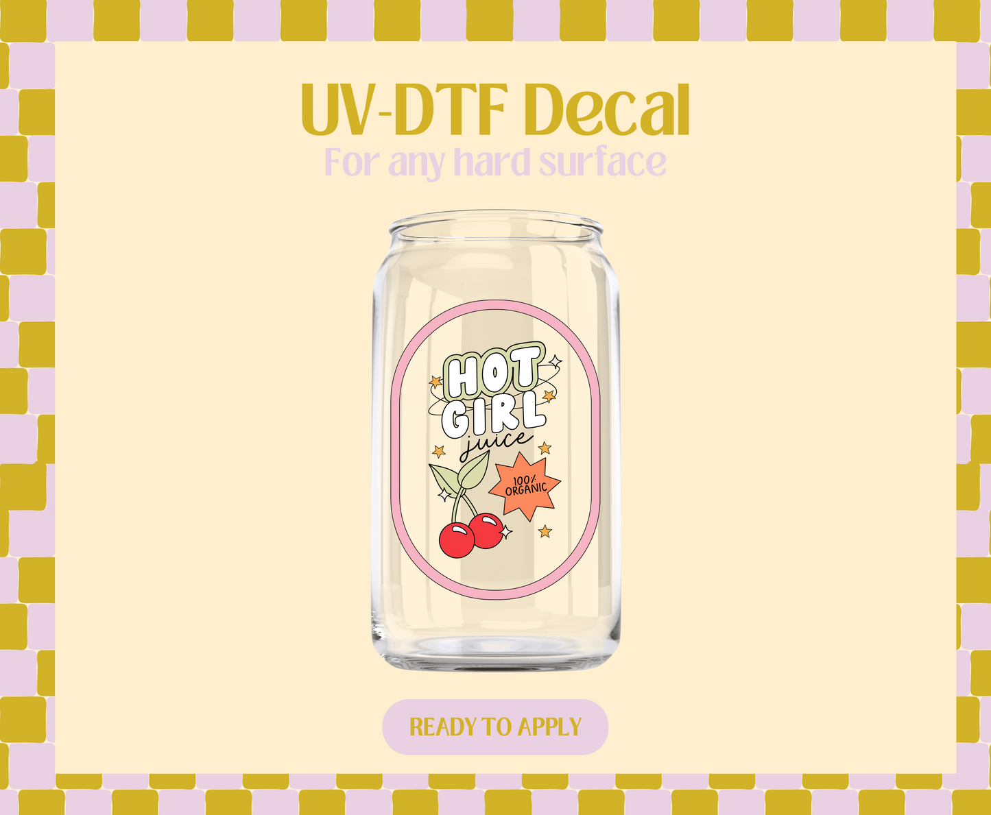 Hot Girl Juice Label UV-DTF Decal