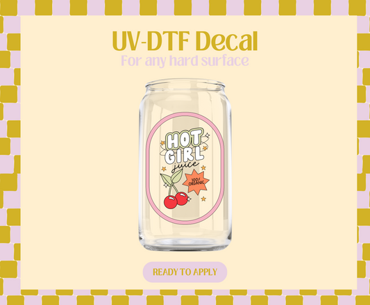 Hot Girl Juice Label UV-DTF Decal