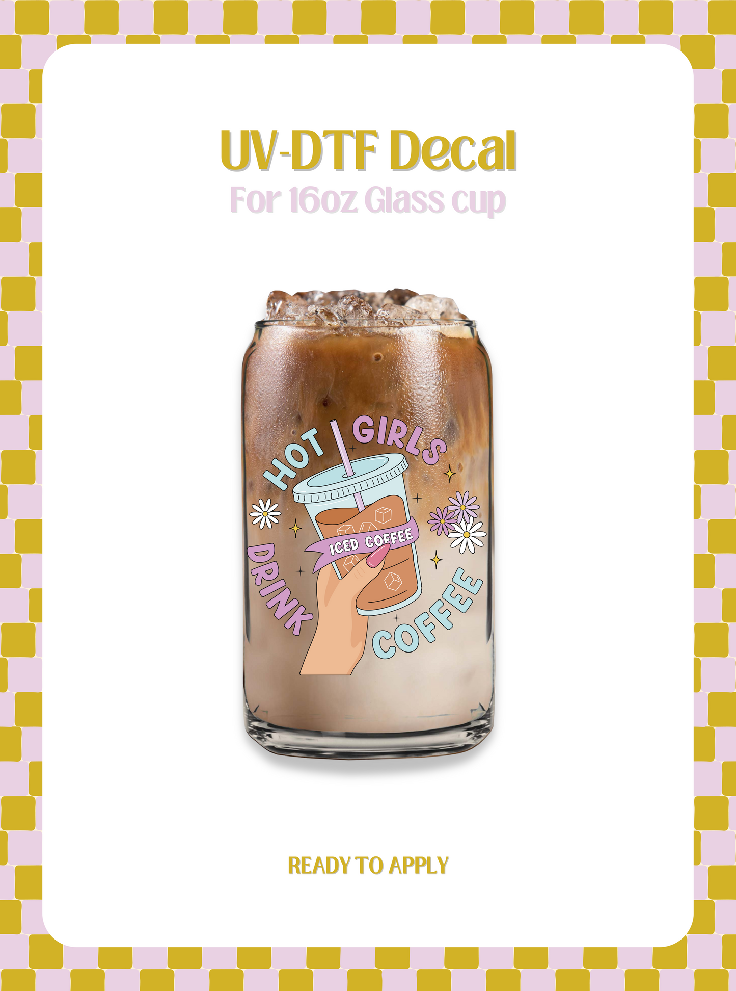 Hot girls drink Coffee UV-DTF Decal