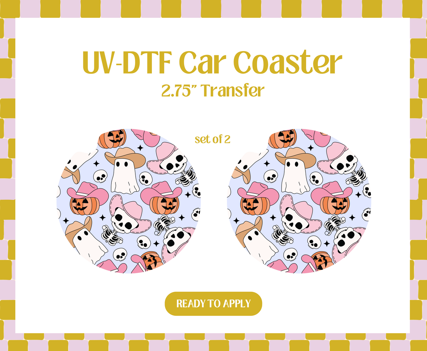 Howdy Boos UV-DTF Car Coaster