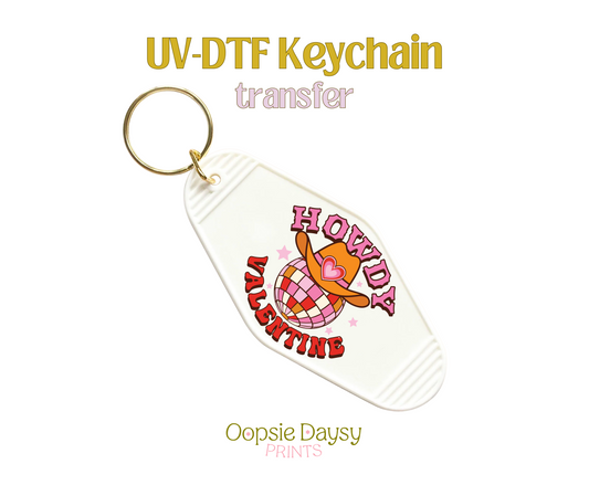 Howdy Disco Valentine UV-DTF Keychain