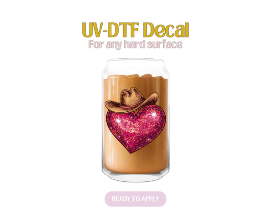 Howdy Valentines Heart UV-DTF Decal