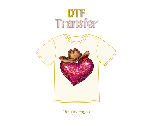 Howdy Valentines Heart DTF Transfer