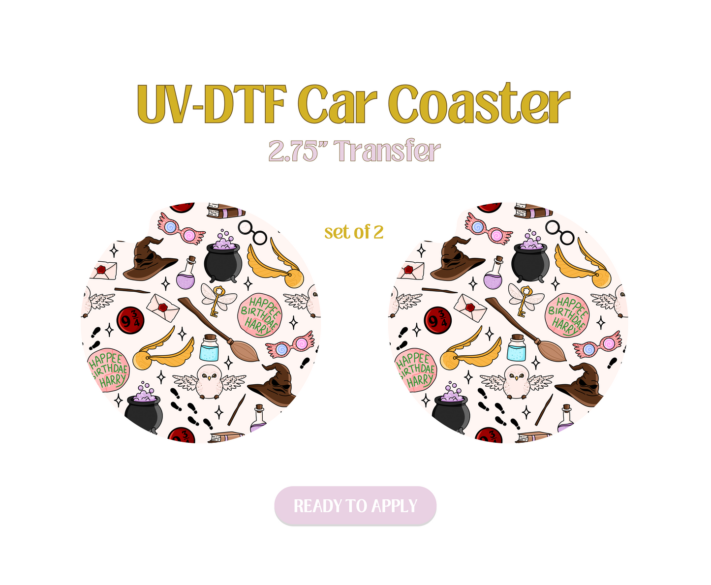 Howgwarts Magic UV-DTF Car Coaster