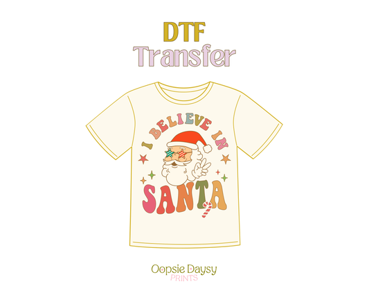 I Believe in Groovy Santa DTF Transfer