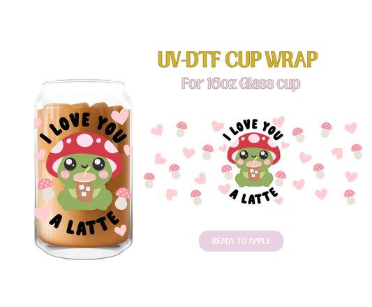 I Love You a Latte Froggy UV-DTF Wrap