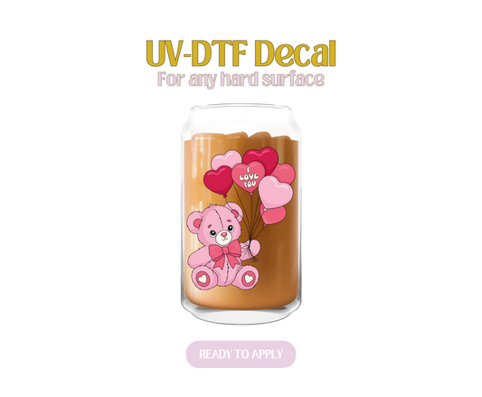 I Love you Heart Balloons UV-DTF Decal