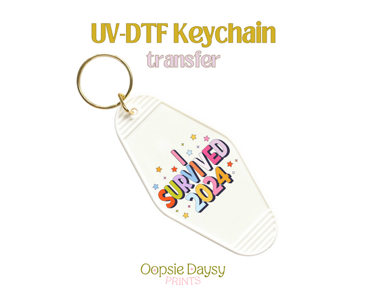 I Survived 2024 UV-DTF Keychain