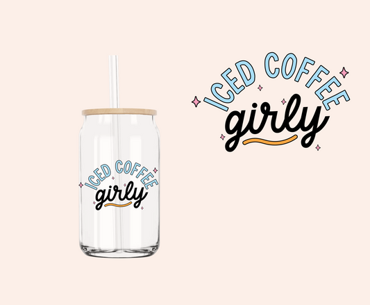 Iced Coffee Girly script UV-DTF Decal
