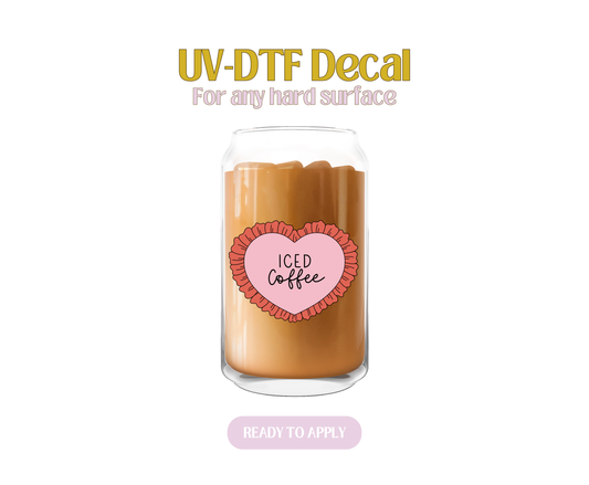 Iced Coffee Heart UV-DTF Decal