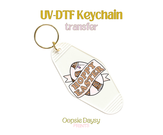Iced Coffee Hoppy Easter UV-DTF Keychain
