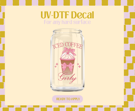 Iced coffee girly coquette UV-DTF Decal