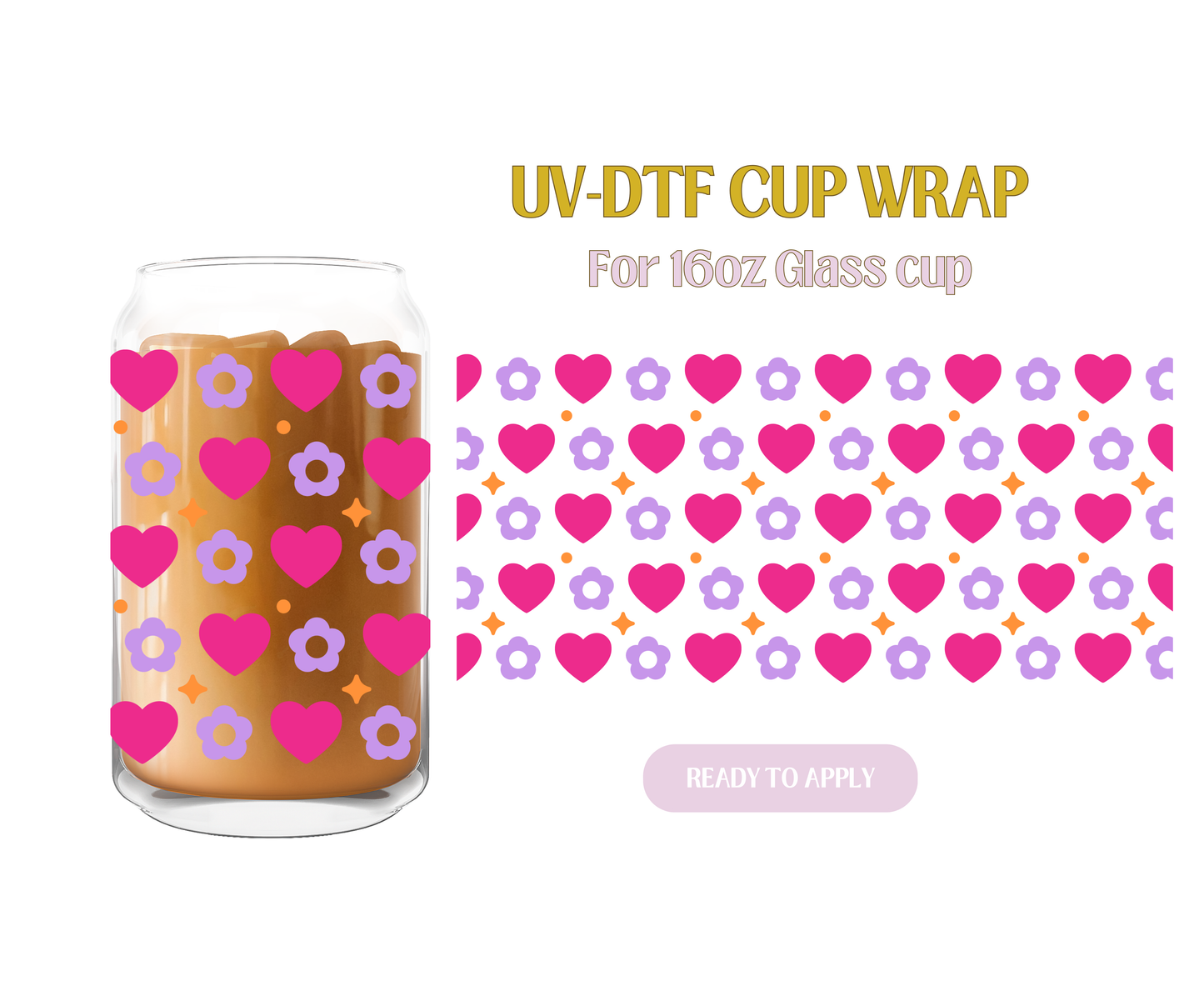 I Heart Daisies UV-DTF Wrap