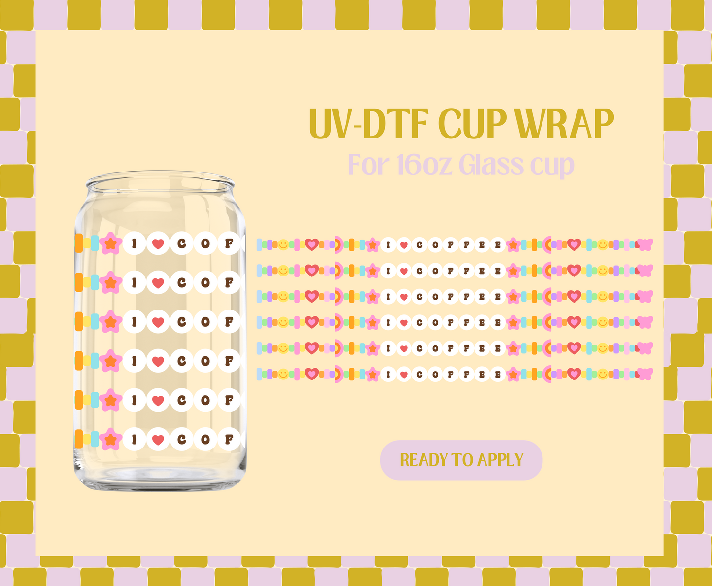 I love coffee bracelet UV-DTF Wrap