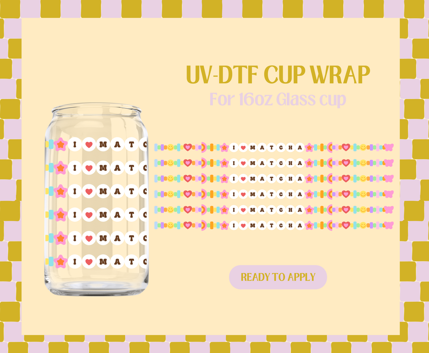 I love matcha bracelet UV-DTF Wrap