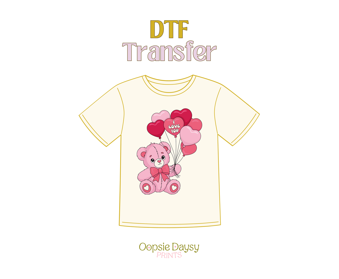 I love you Heart Balloons DTF Transfer