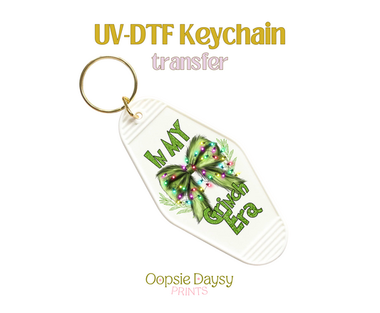 In My Grinch Coquette Era UV-DTF Keychain