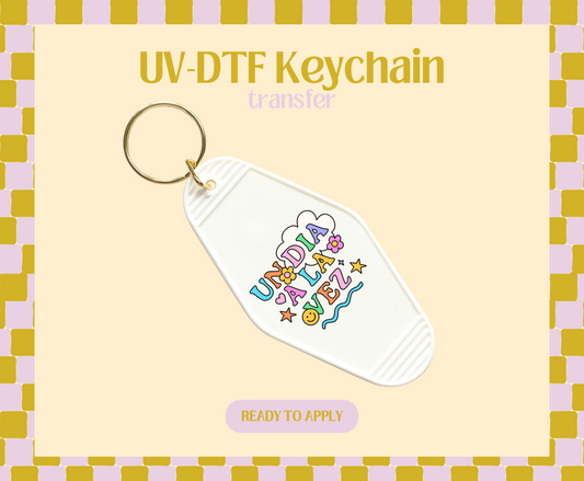 Un dia a la vez retro UV-DTF Keychain