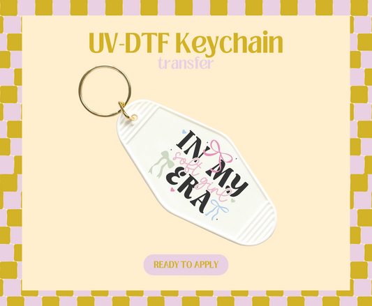 In My Soft Girl Era Black Font UV-DTF Keychain