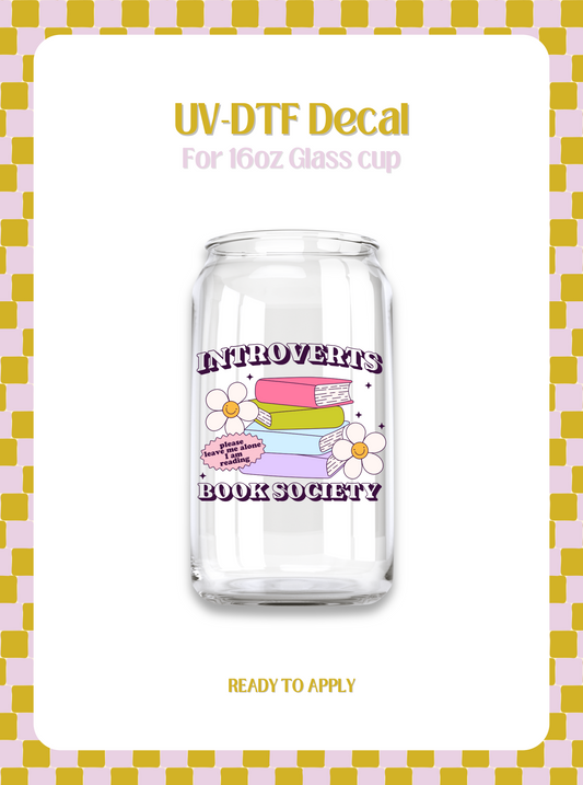 Introverts Book Society UV-DTF Decal