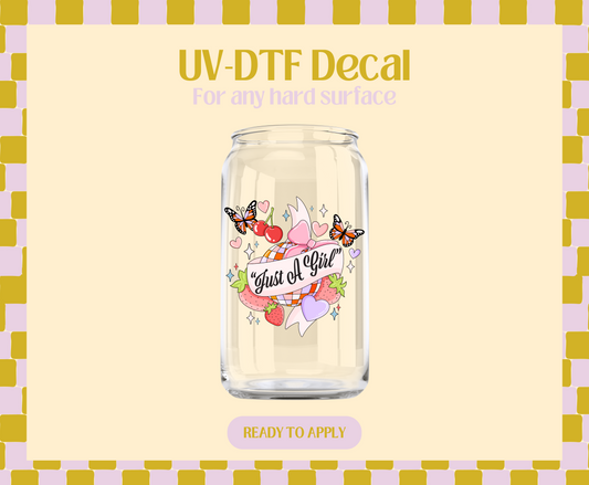 Just a girl UV-DTF Decal