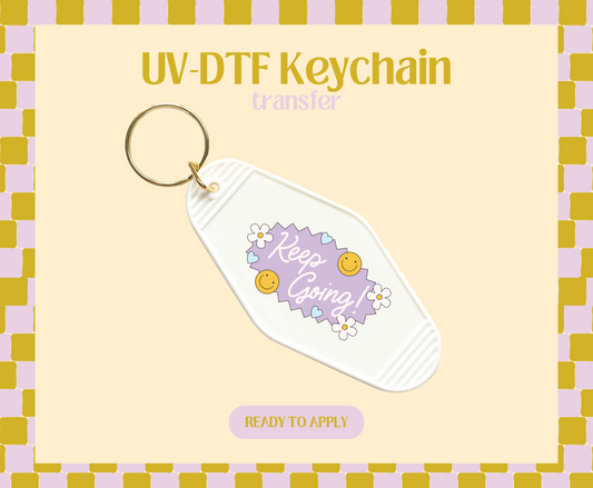 Keep going purple UV-DTF Keychain