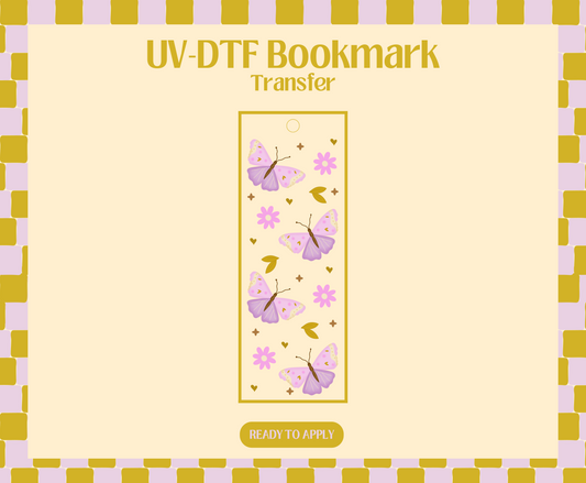 Lavender Butterflies UV-DTF Bookmark