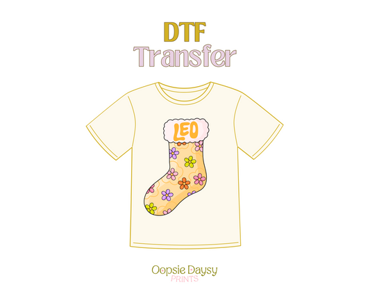 Leo Stocking DTF Transfer