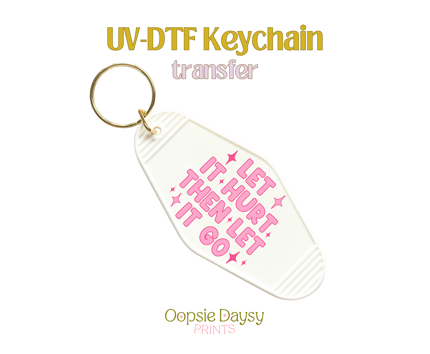 Let it Hurt Then Let it Go UV-DTF Keychain