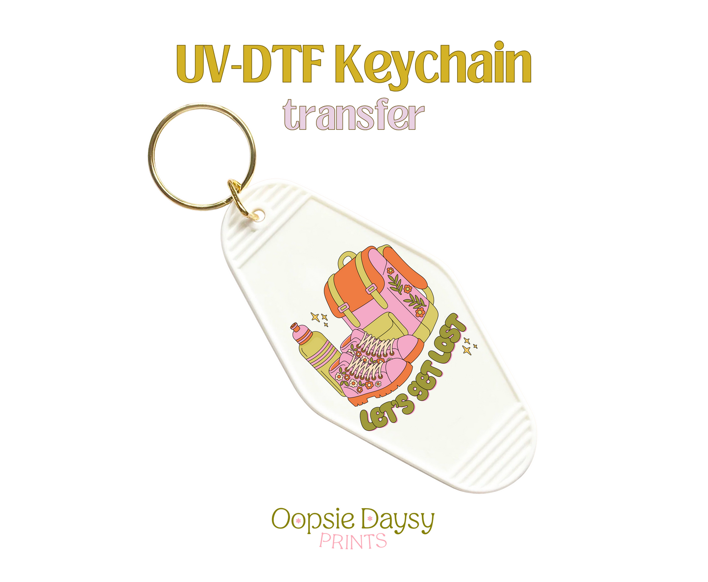 Lets Get Lost UV-DTF Keychain
