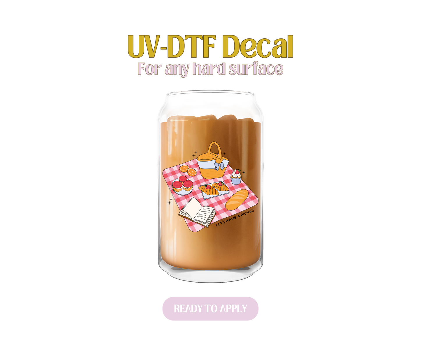 Lets Have A Picnic Red UV-DTF Decal