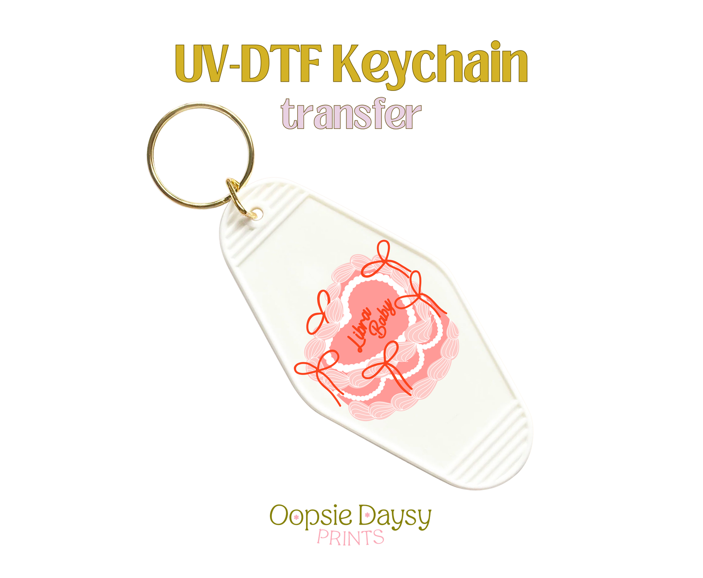 Libra Baby Vintage Heart Cake UV-DTF Keychain