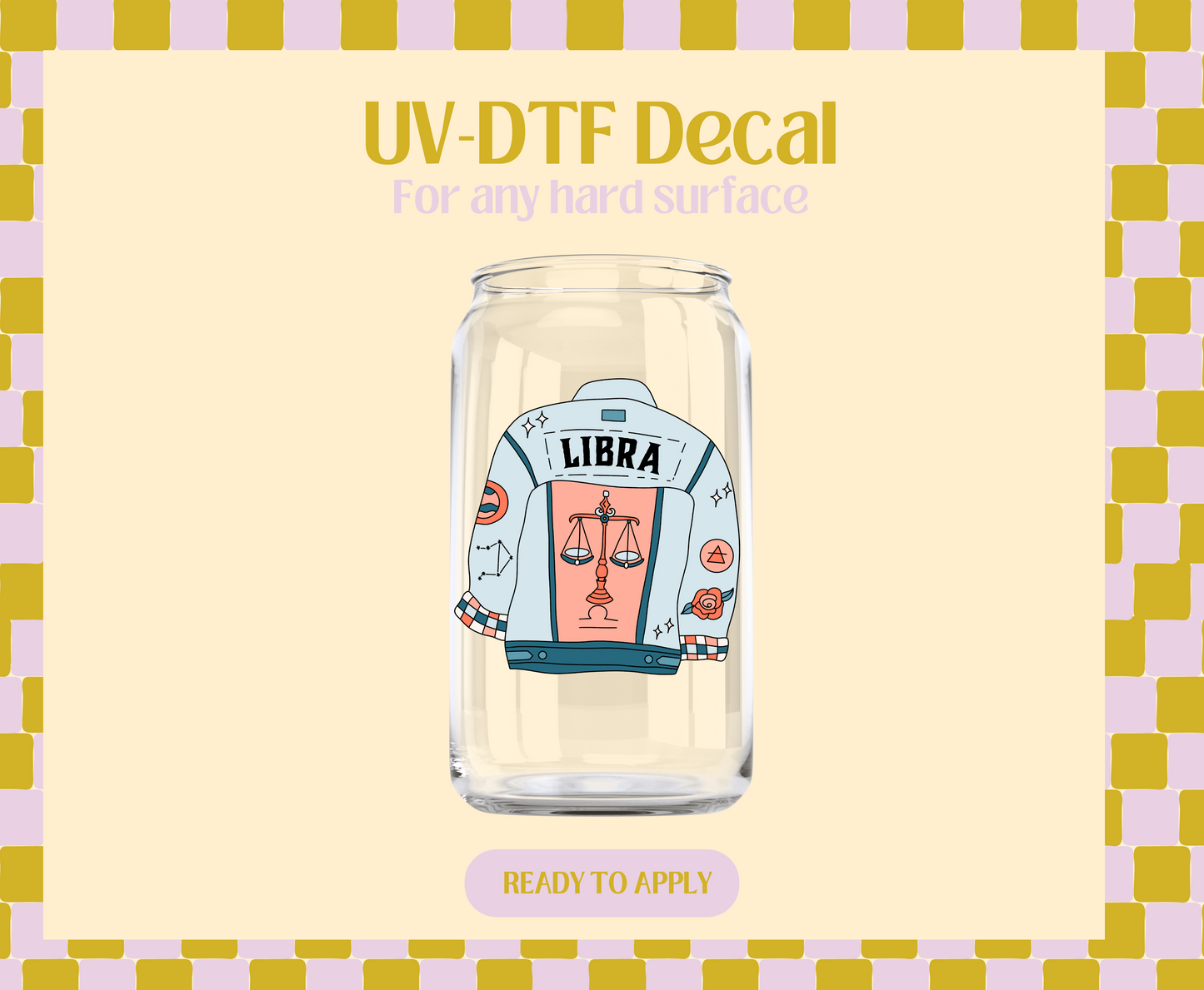 Libra Zodiac jacket UV-DTF Decal