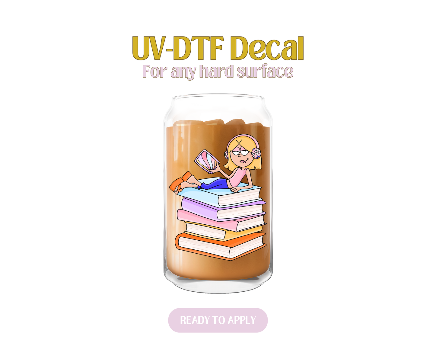 Liz Book Stack UV-DTF Decal
