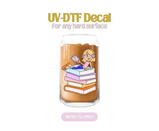 Liz Book Stack UV-DTF Decal