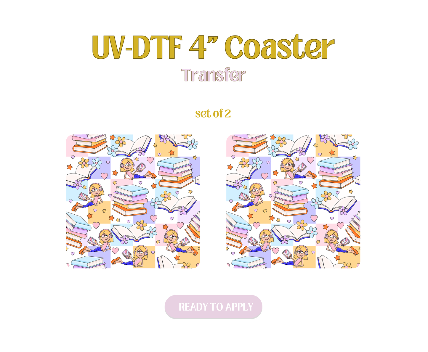 Lizzie Bookish UV-DTF 4" Coaster