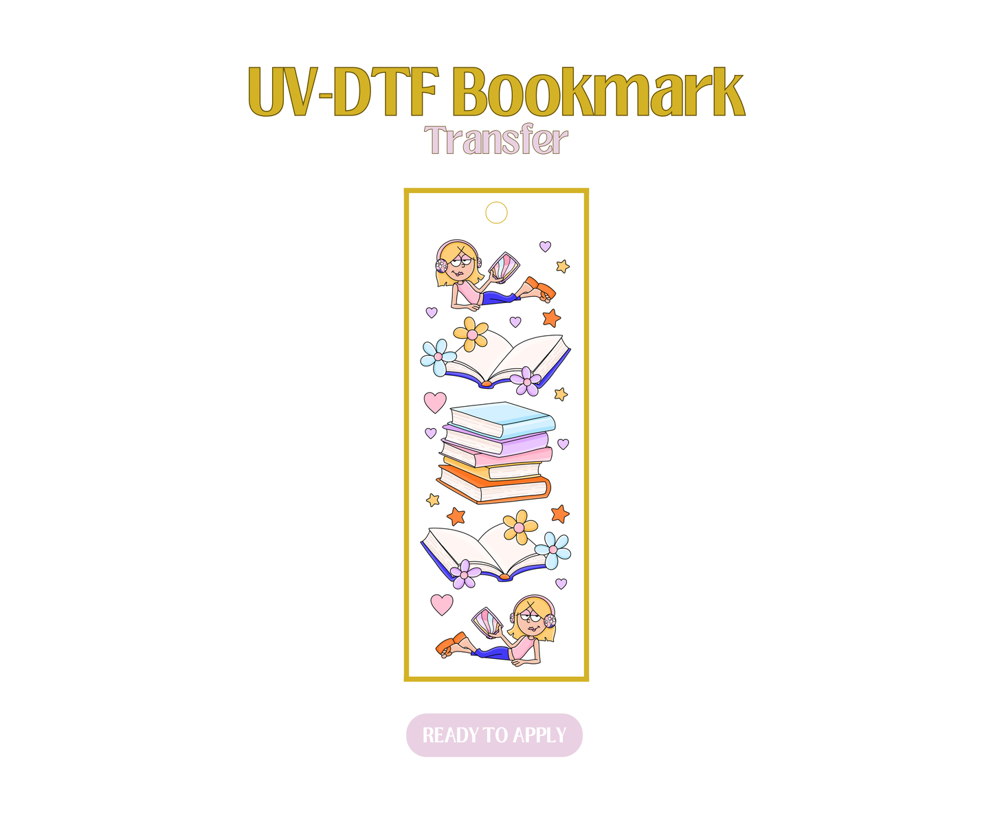 Lizzie Bookish UV-DTF Bookmark