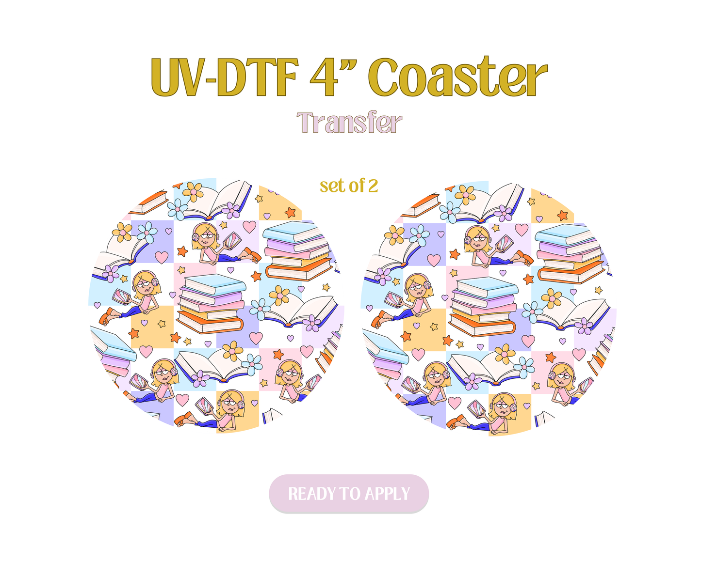 Lizzie Bookish UV-DTF 4" Coaster