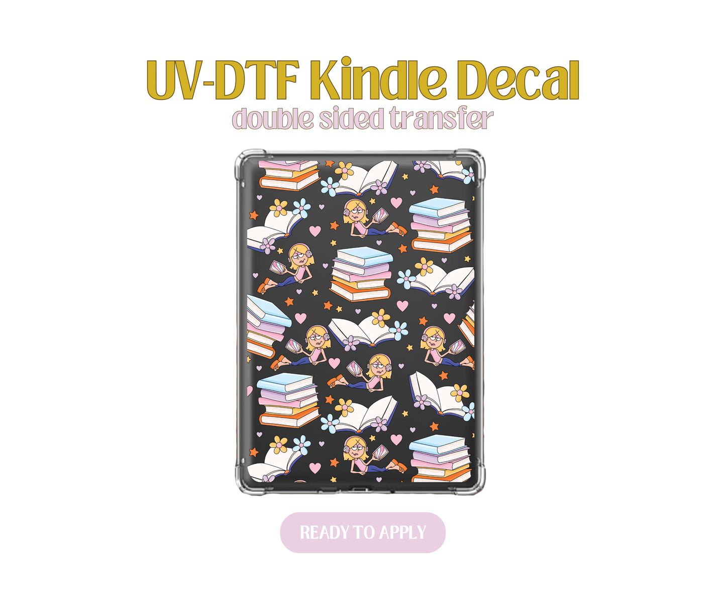 Lizzie Bookish UV-DTF Kindle Decals