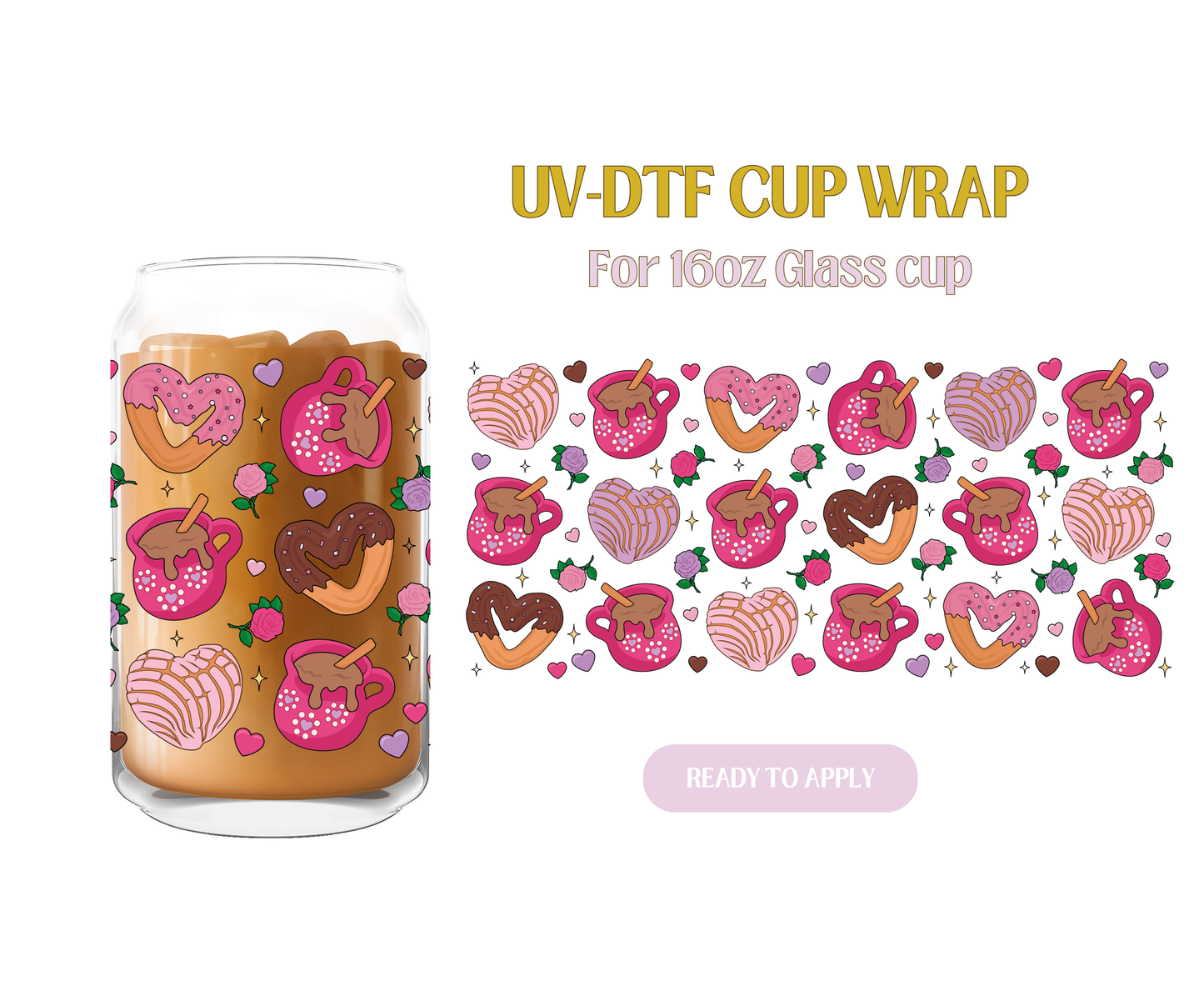 Love Conchas Churro Cafe UV-DTF Wrap