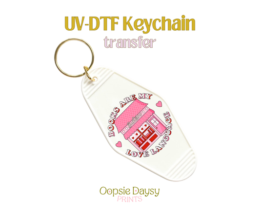Love Language Bookstore UV-DTF Keychain