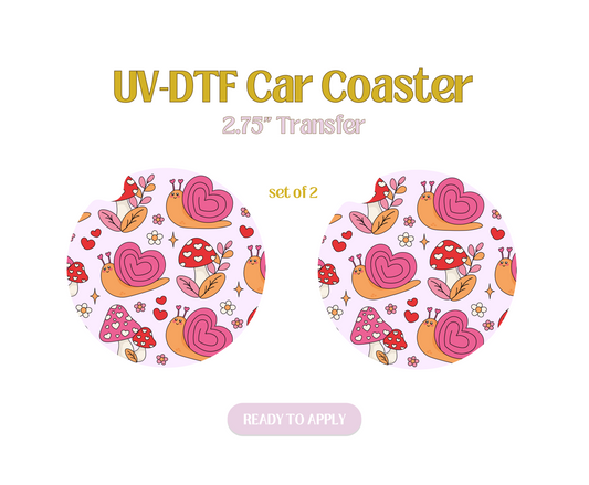 Love Snail UV-DTF Car Coaster