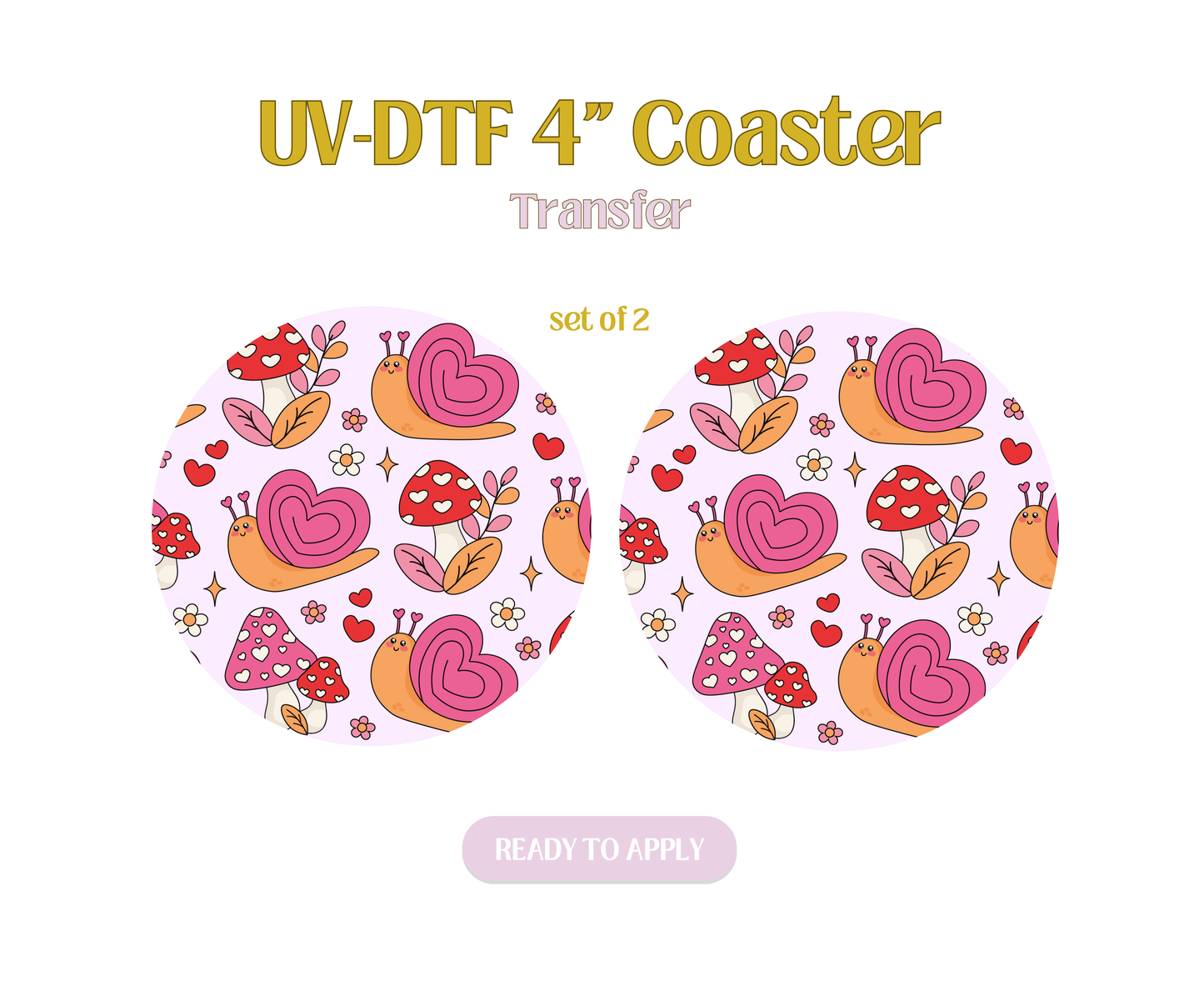 Love Snail UV-DTF 4" Coaster