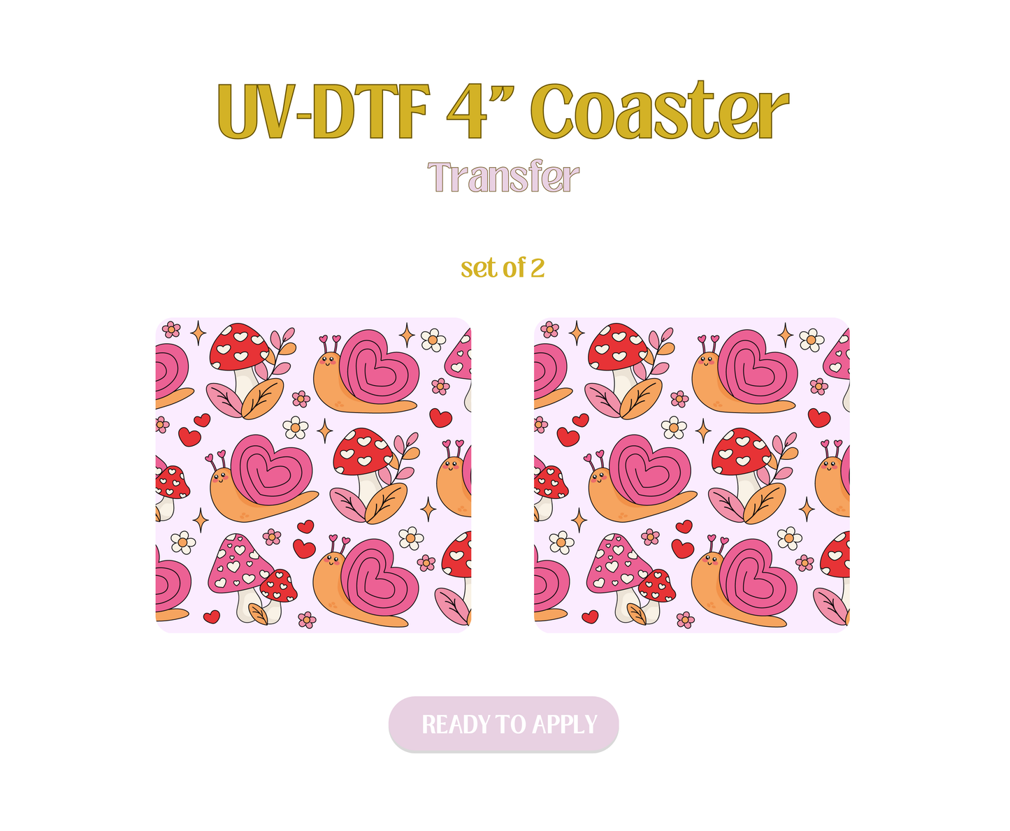 Love Snail UV-DTF 4" Coaster