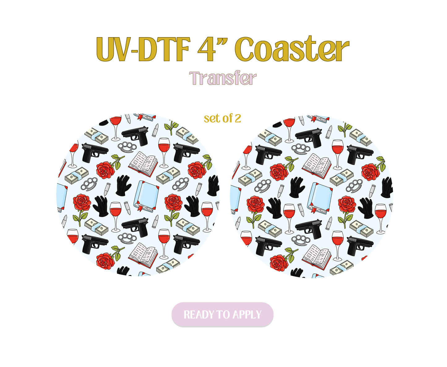 Mafia Romance UV-DTF 4" Coaster