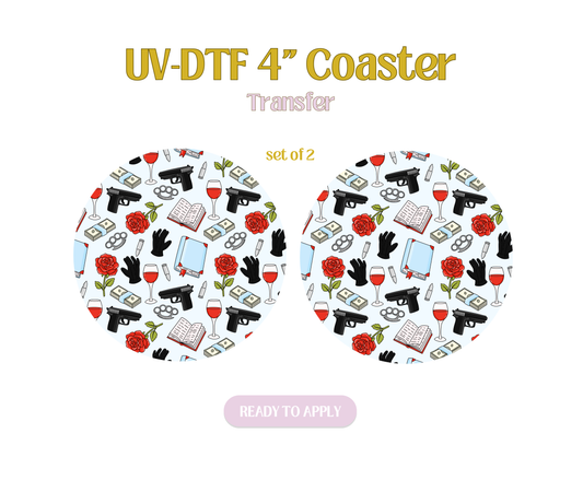 Mafia Romance UV-DTF 4" Coaster