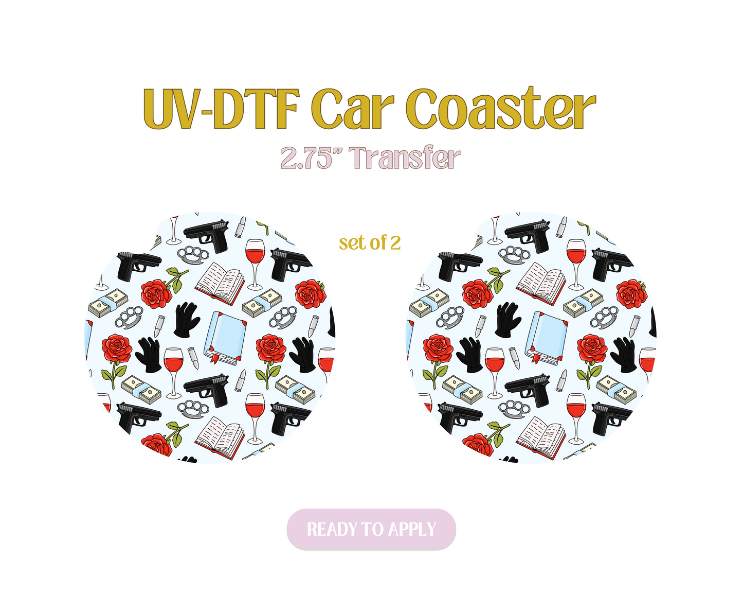 Mafia Romance UV-DTF Car Coaster