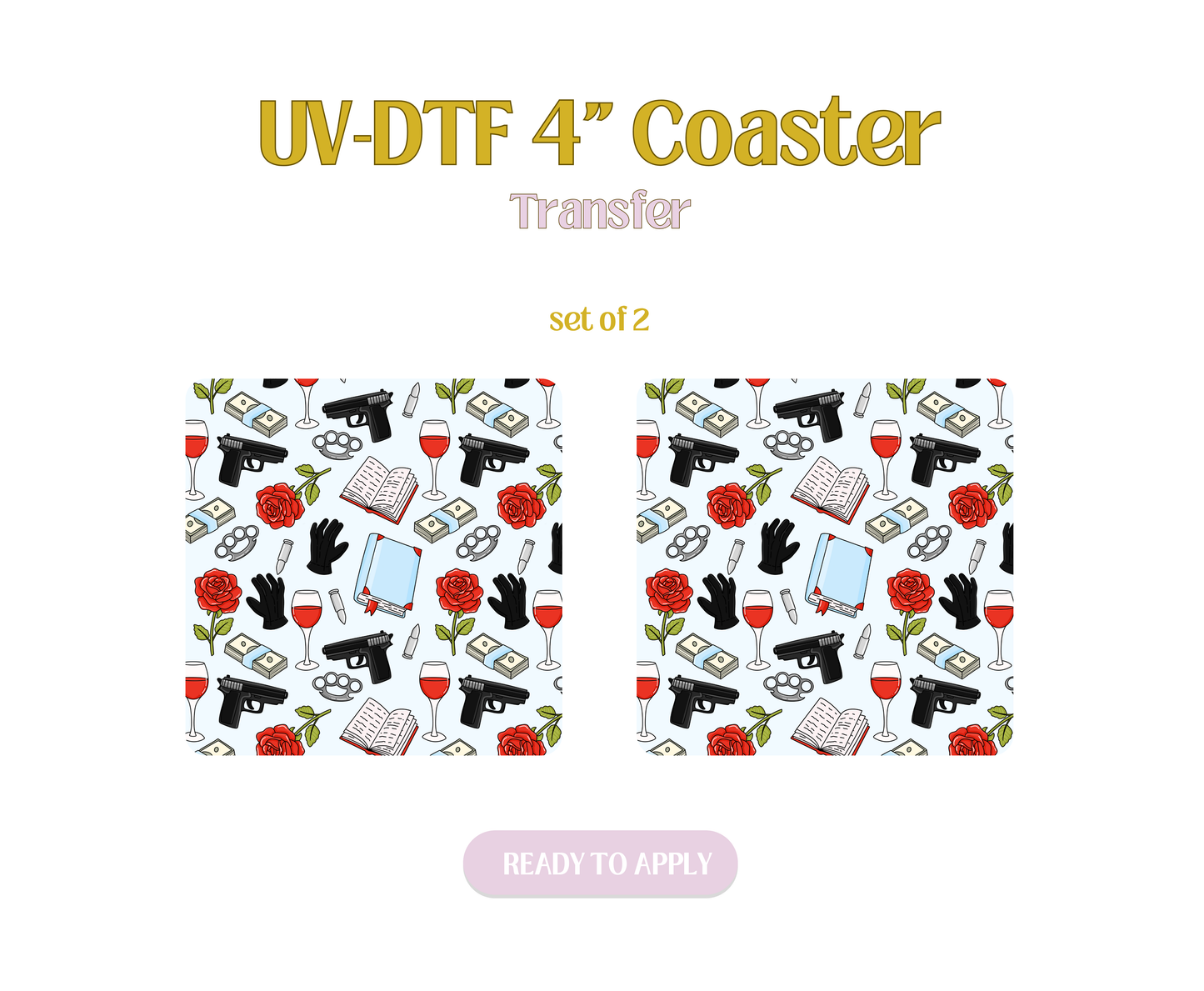 Mafia Romance UV-DTF 4" Coaster