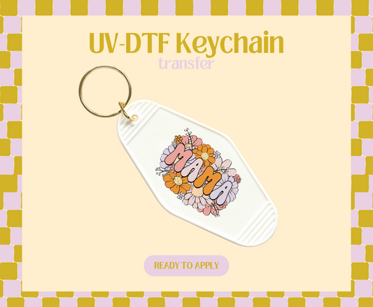 Mama Floral UV-DTF Keychain