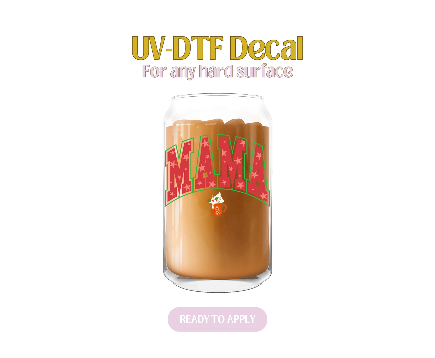 Mama Red Xmas UV-DTF Decal